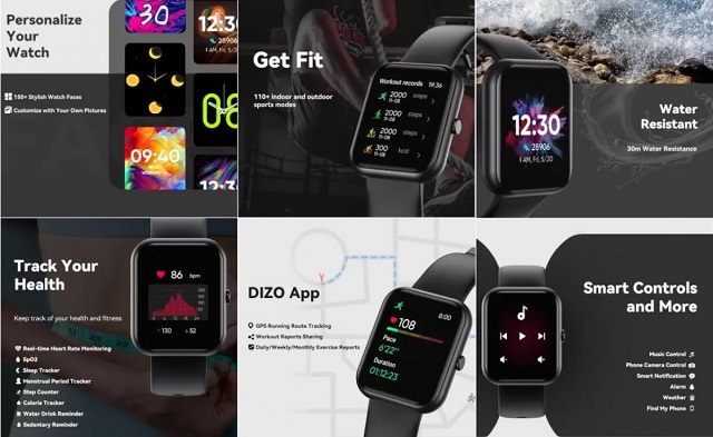 DIZO WATCH D Plus features